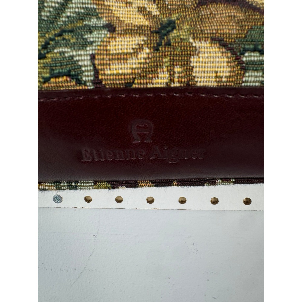 Vtg Etienne Aigner Floral Tapestry Kiss Lock Crossbody Purse - Picture 3 of 9